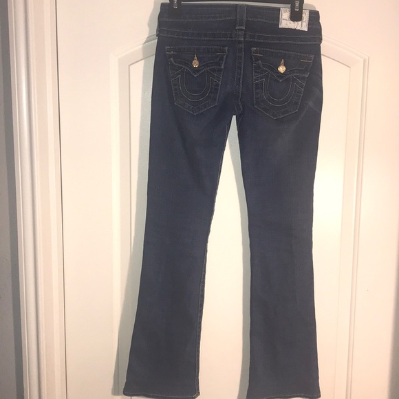 True Religion Joey Disco Gold Big T Jeans - Picture 3 of 8